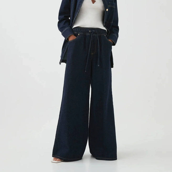 Auren Drawstring Wide-Leg Jeans