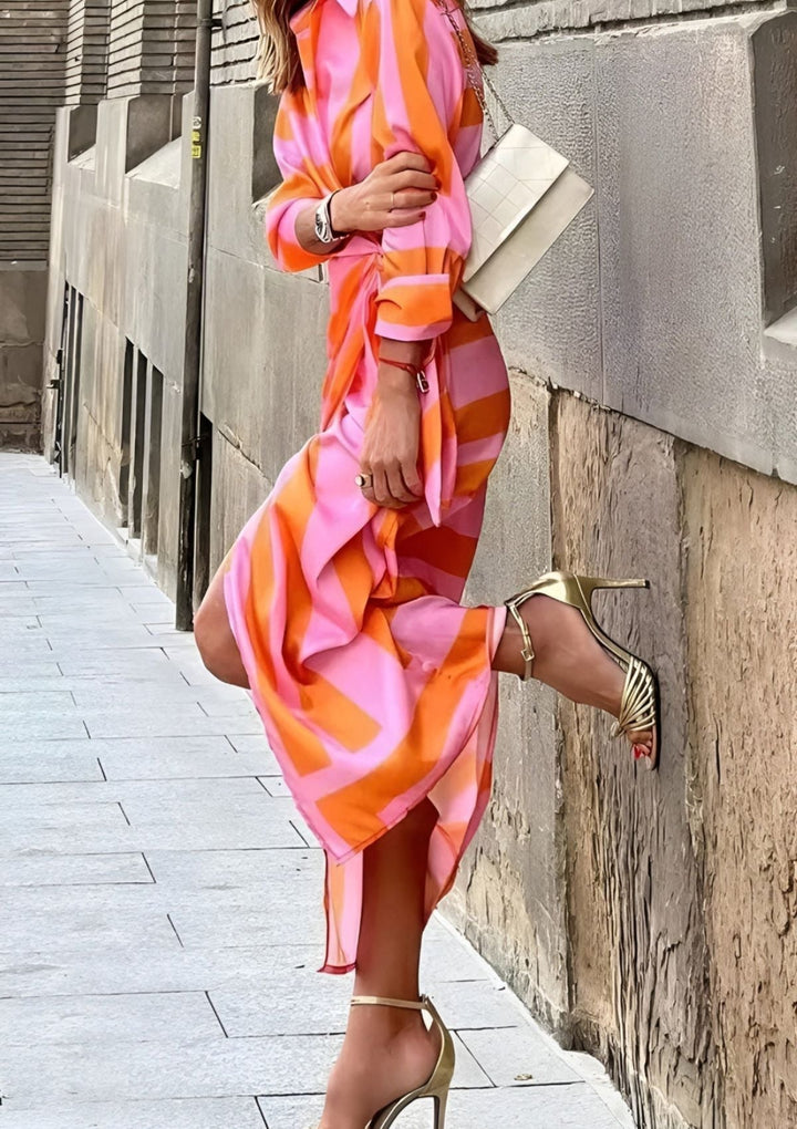Elowen Striped Wrap Dress