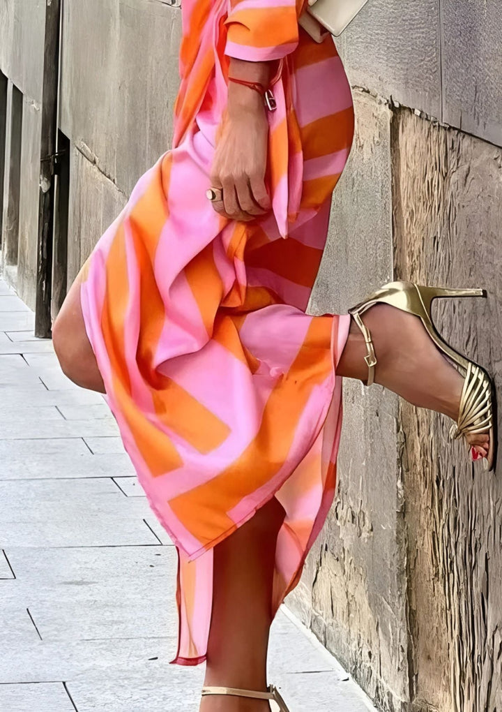 Elowen Striped Wrap Dress