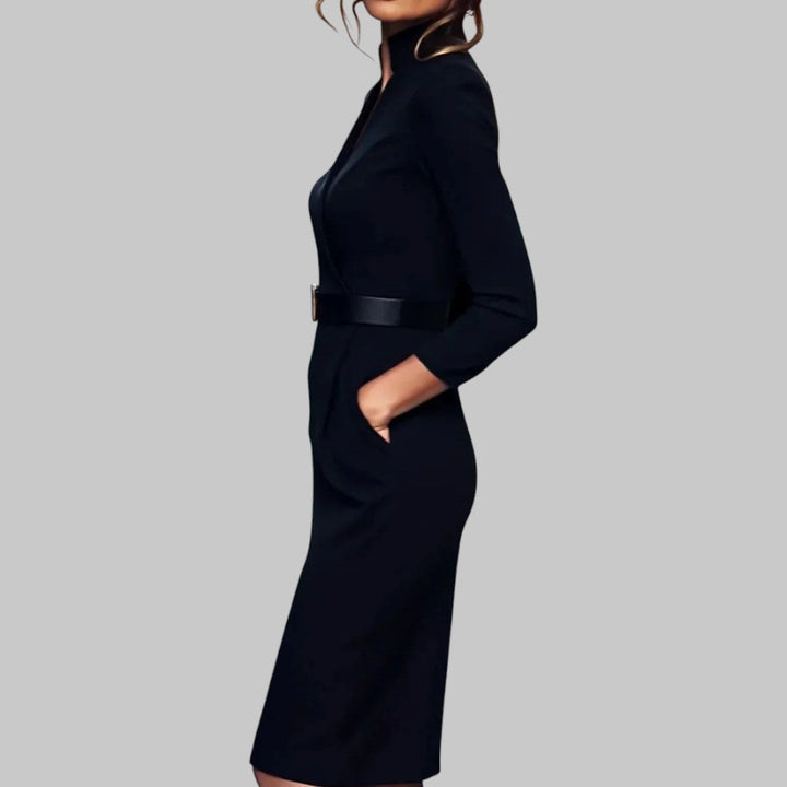 Caterina Belted Sheath Midi Dress