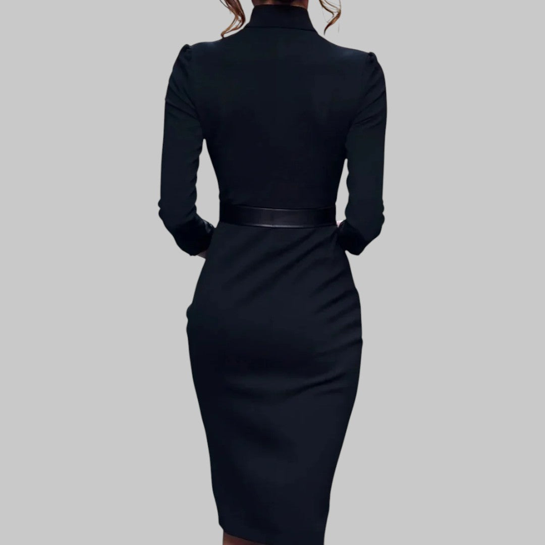 Caterina Belted Sheath Midi Dress