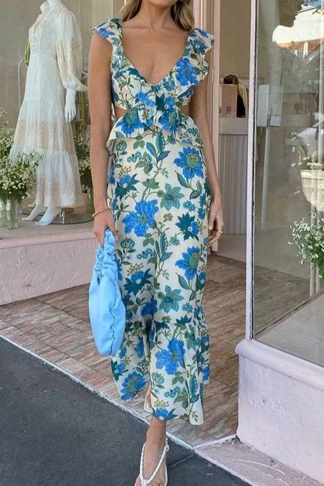 Amara Ruffle Strap Summer Maxi Dress