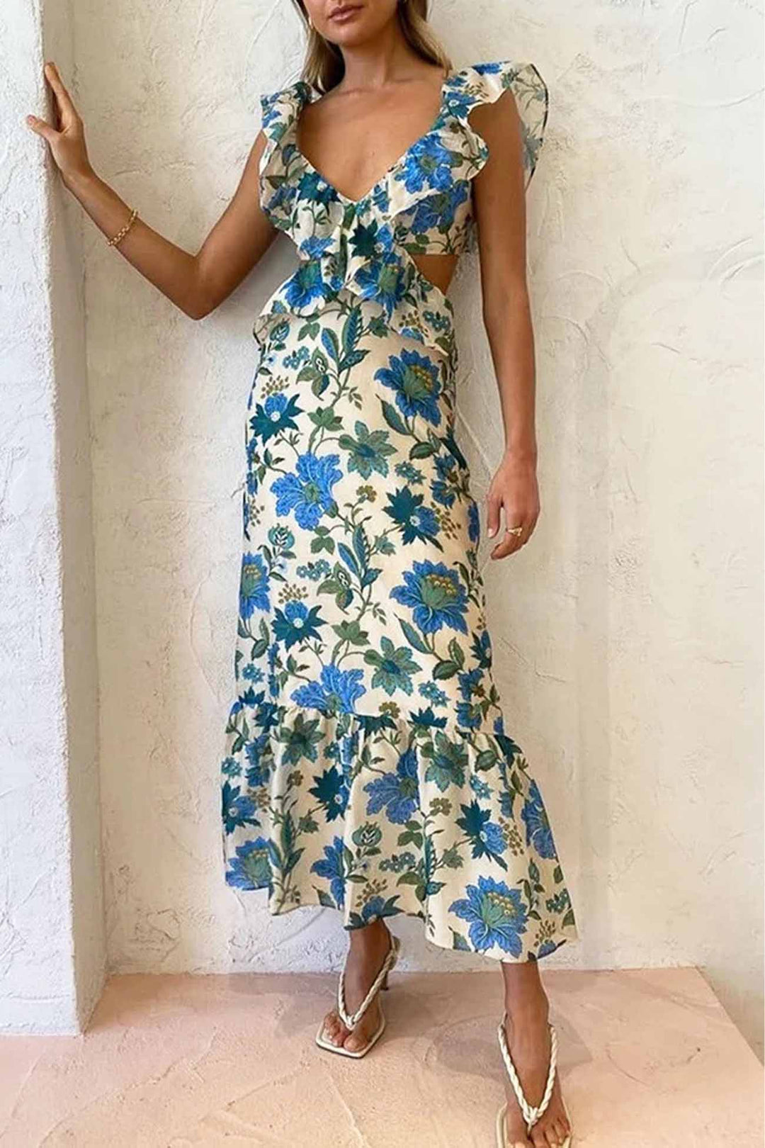Amara Ruffle Strap Summer Maxi Dress