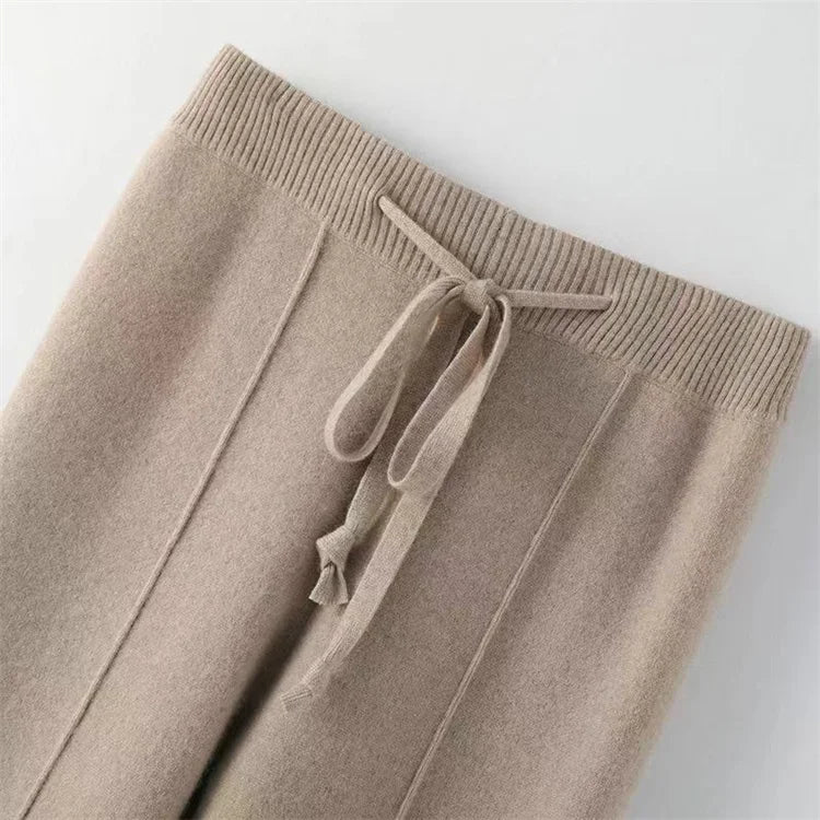 Elysia Merino Wool Wide-Leg Trousers