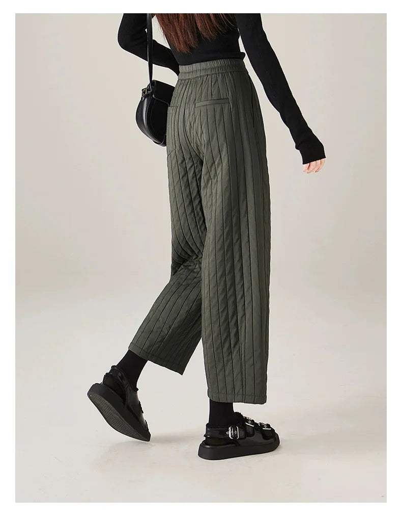 Daria Quilted Wide-Leg Pants