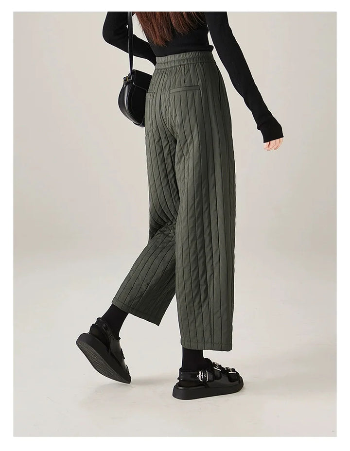 Daria Quilted Wide-Leg Pants