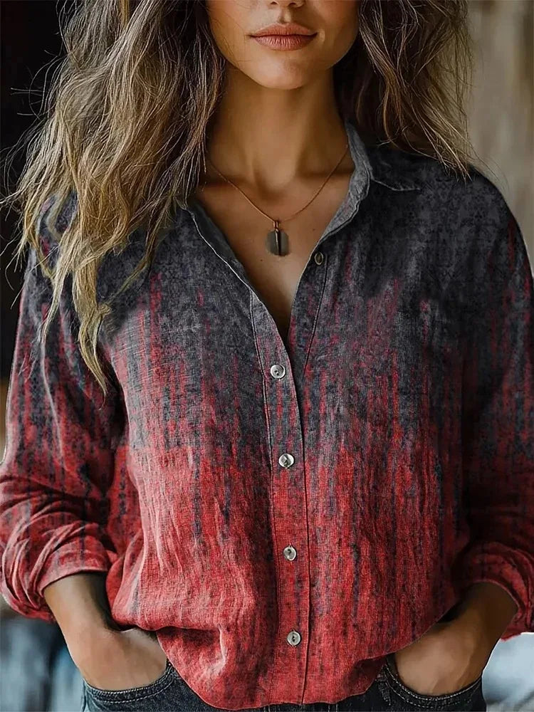 Amara Vintage Floral Print Long-Sleeve Button-Down Shirt