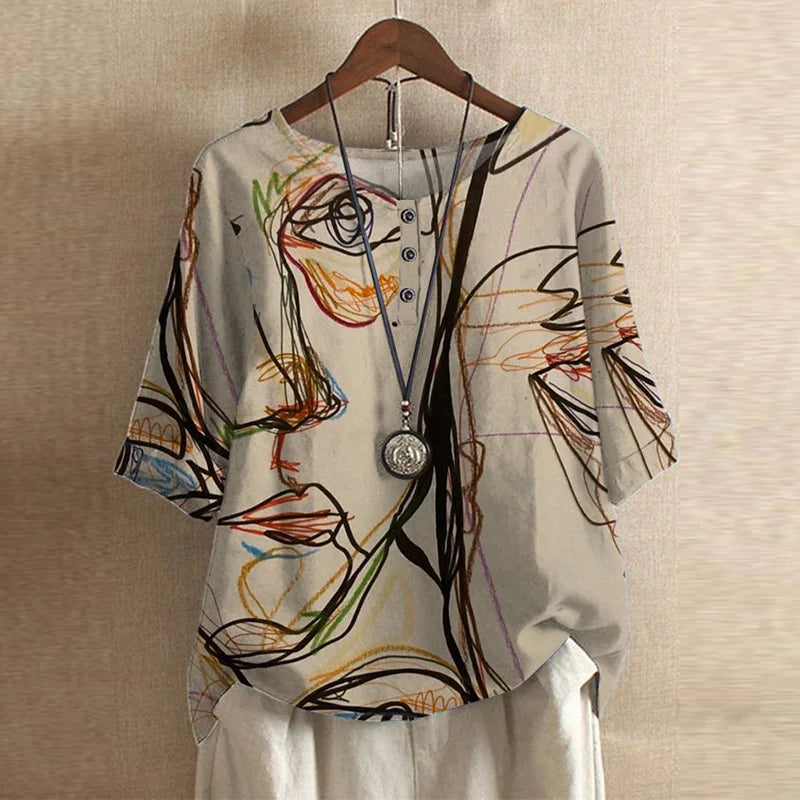 Anya Retro Floral Blouse