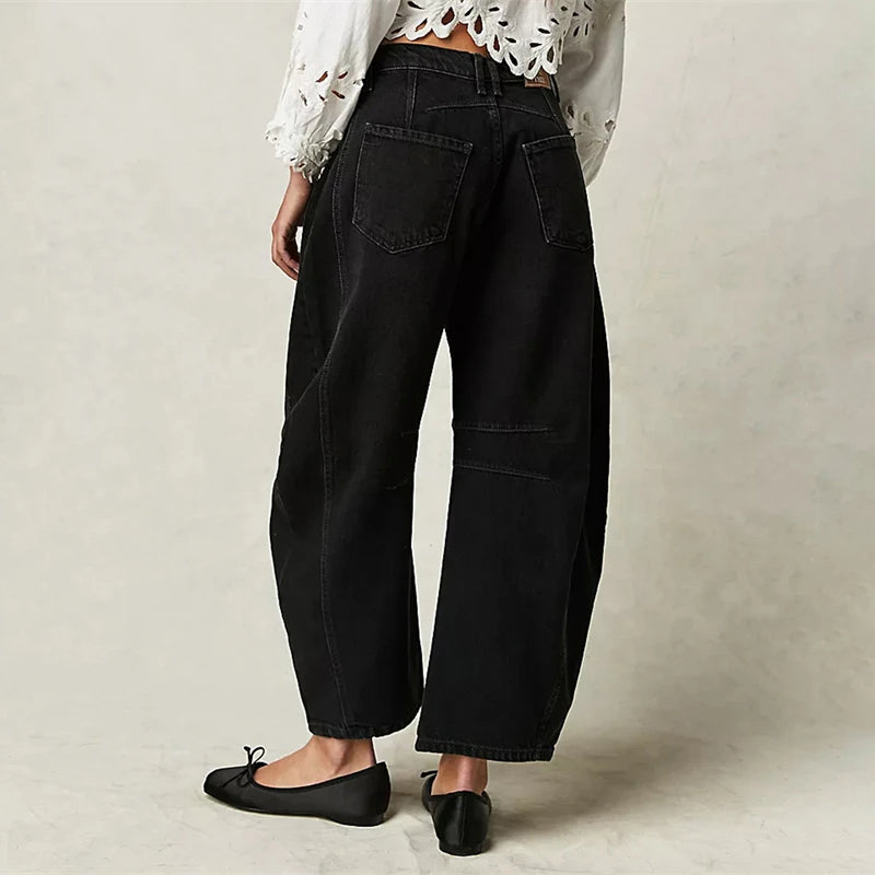 Everly Barrel-Leg Denim Jeans