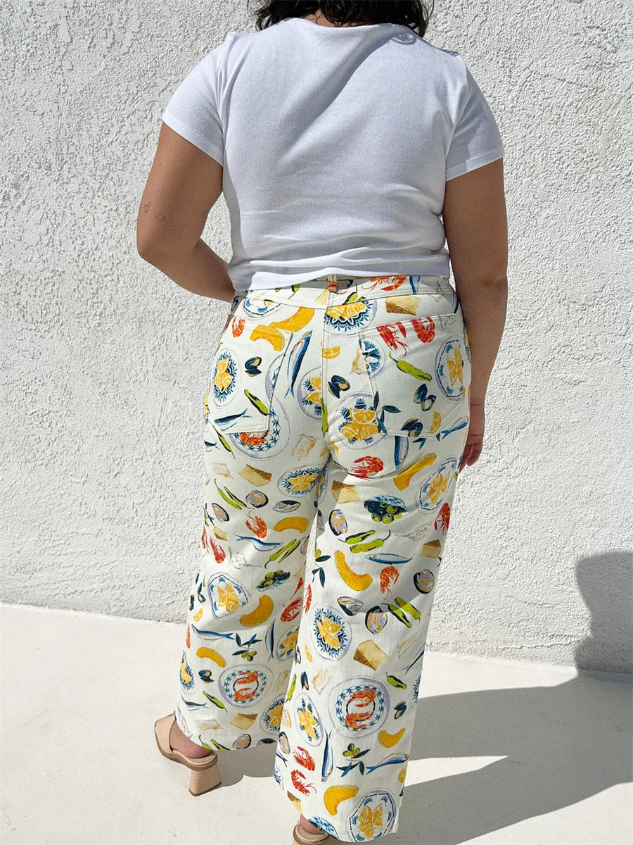 Sorella Market Print Straight-Leg Jeans