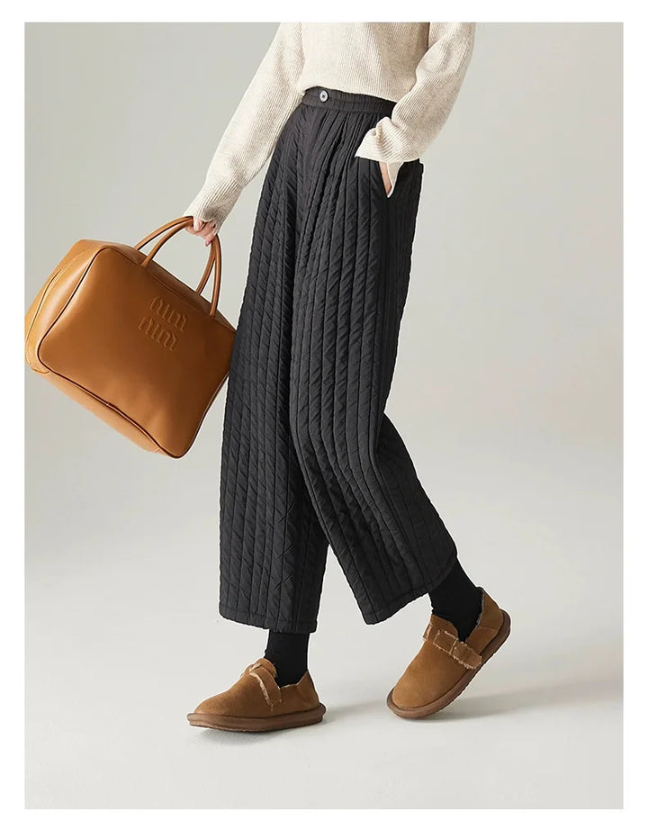 Daria Quilted Wide-Leg Pants