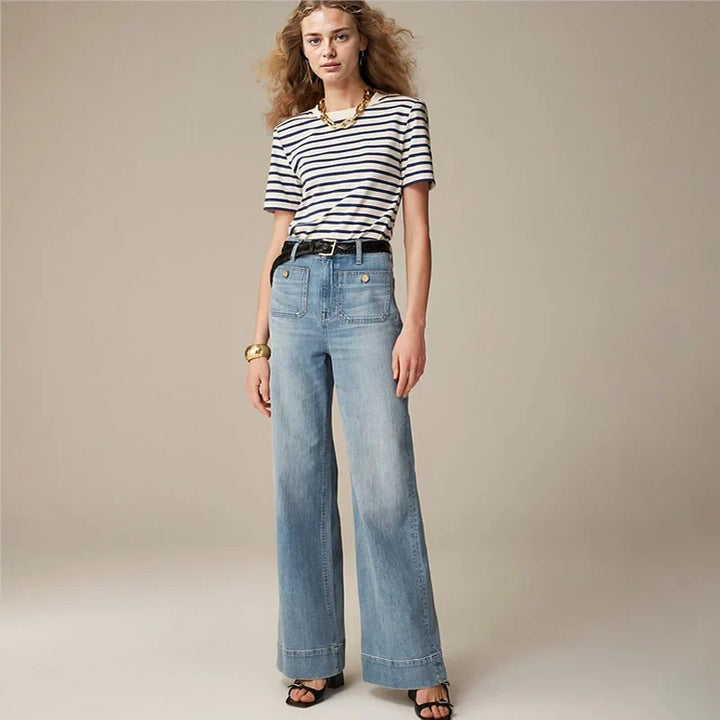 Aurelia Pocket Detail Wide-Leg Jeans