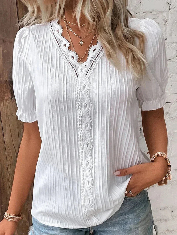 Bea Lace Detail Puff Sleeve Blouse