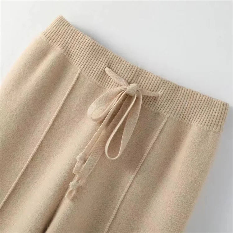 Elysia Merino Wool Wide-Leg Trousers
