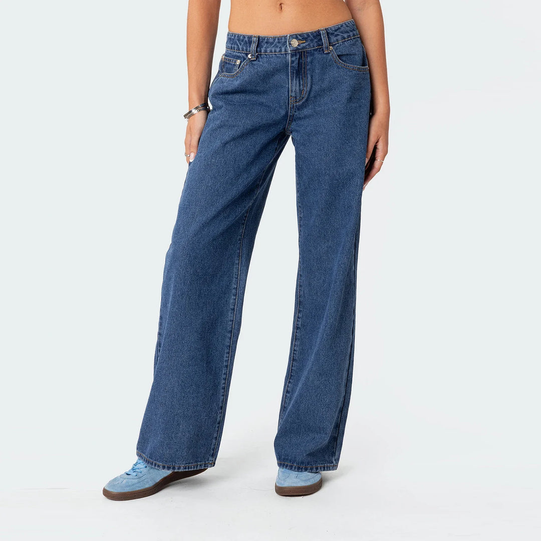 Delphine Straight-Leg Denim Jeans