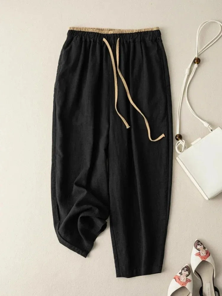 Chambray Linen Tapered Pants