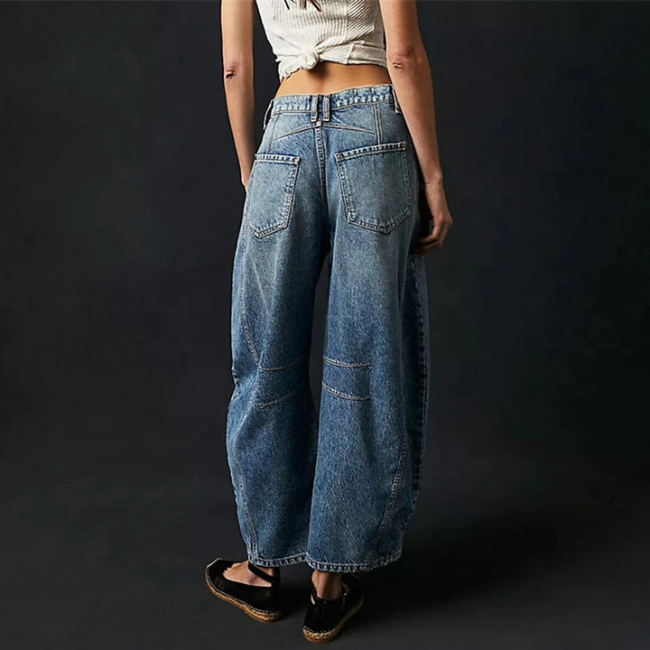 Everly Barrel-Leg Denim Jeans