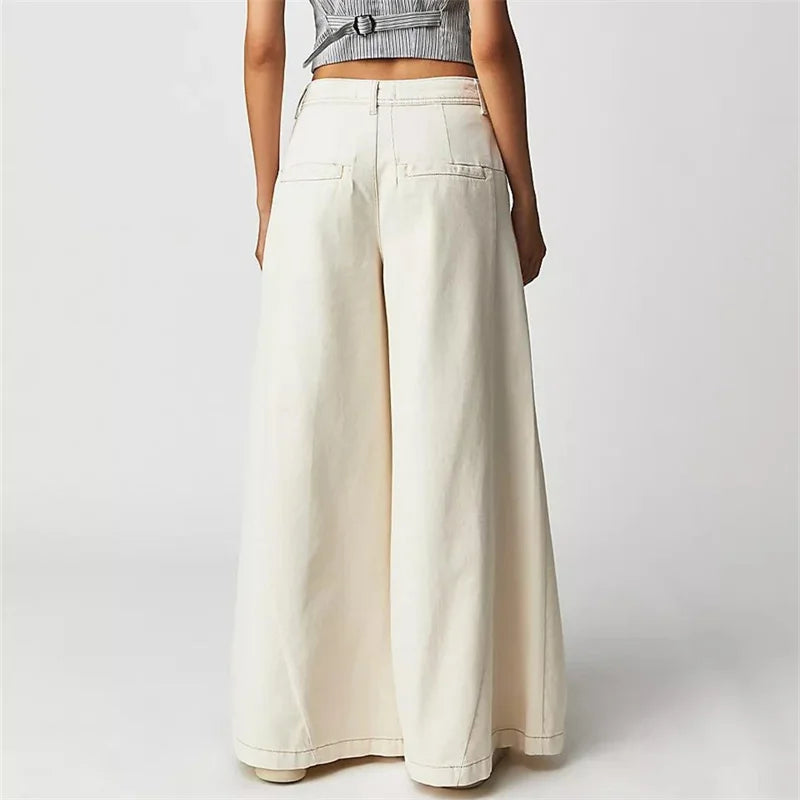 Vesper Pleated Wide-Lise Jeans