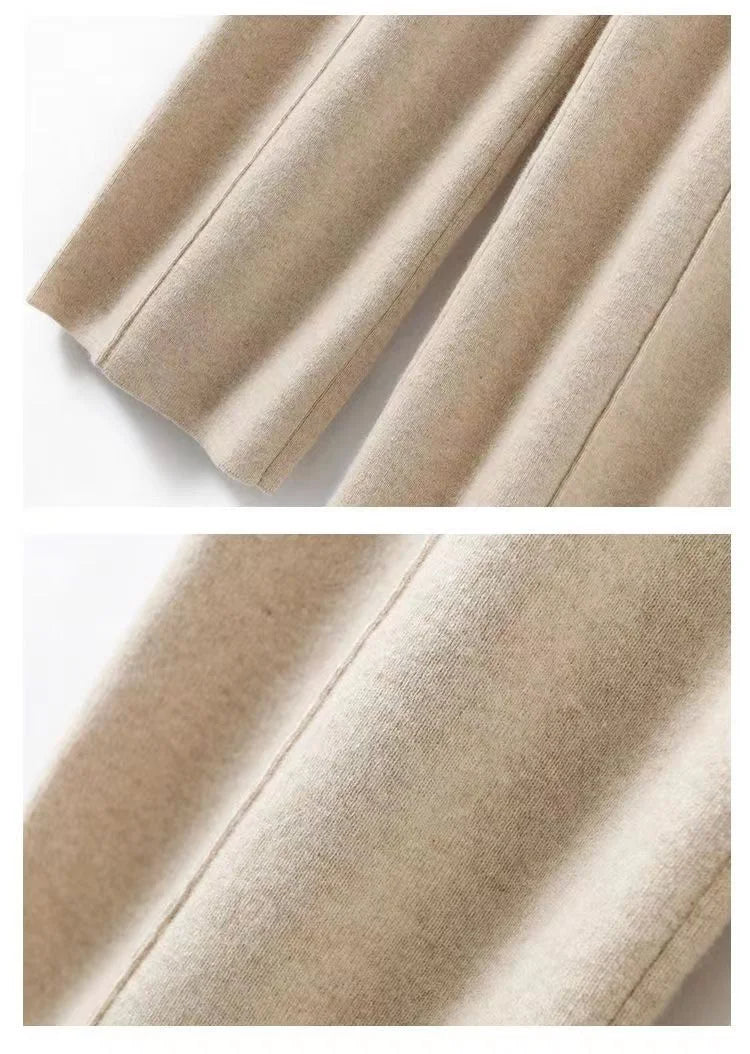Elysia Merino Wool Wide-Leg Trousers