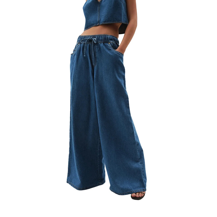 Auren Drawstring Wide-Leg Jeans