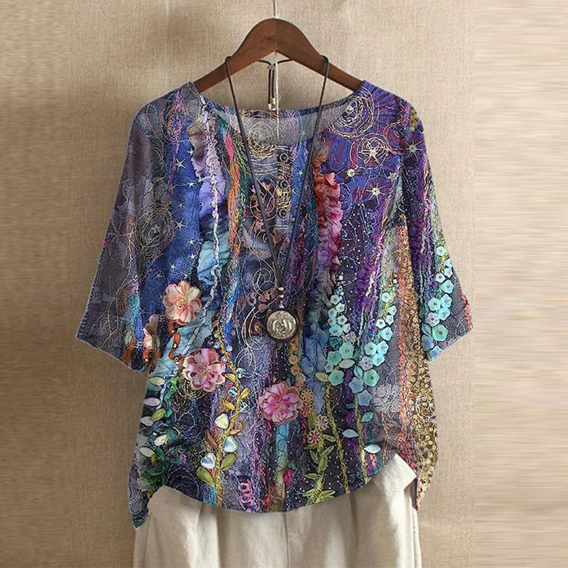 Anya Retro Floral Blouse