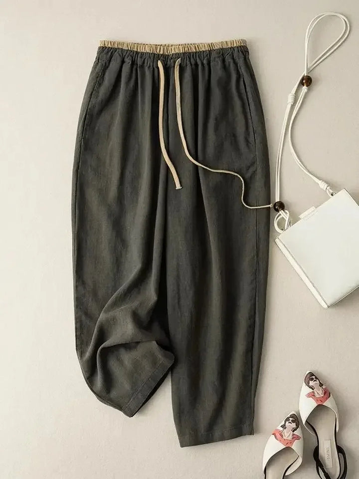 Chambray Linen Tapered Pants