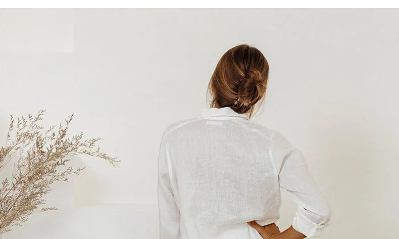 Ruffle Waist Linen Wide Leg Pants