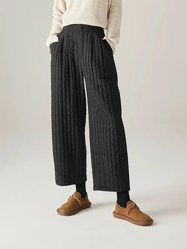 Daria Quilted Wide-Leg Pants
