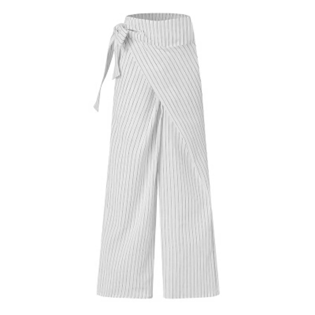 Elara Pinstripe Wrap Cotton Pants