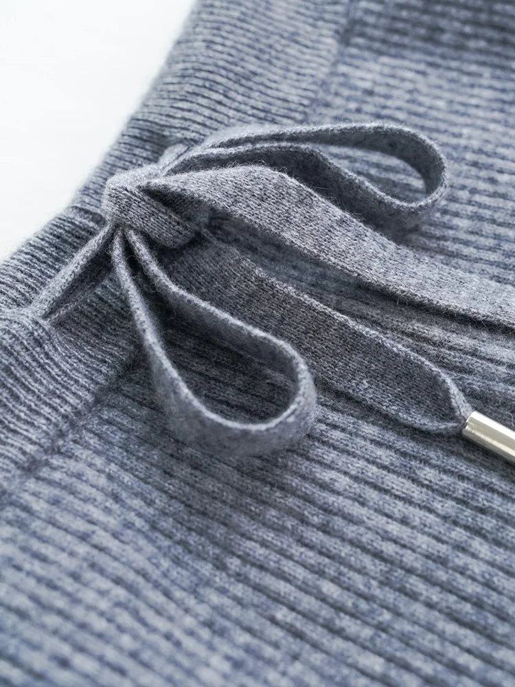 Elara Wool Knitted Wide Leg Pants