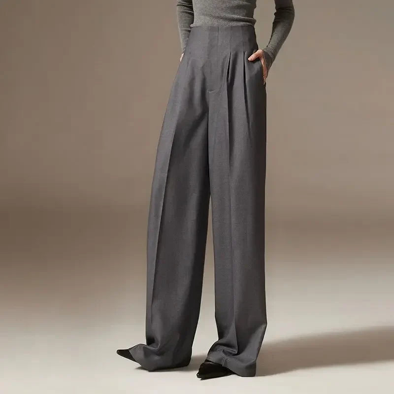 Virelle Draped Wide-Leg Trousers