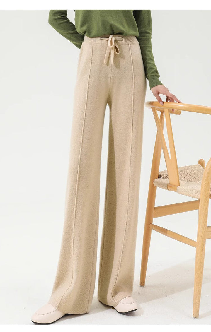 Elysia Merino Wool Wide-Leg Trousers