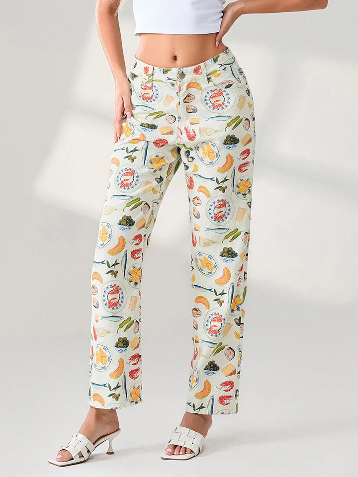 Sorella Market Print Straight-Leg Jeans