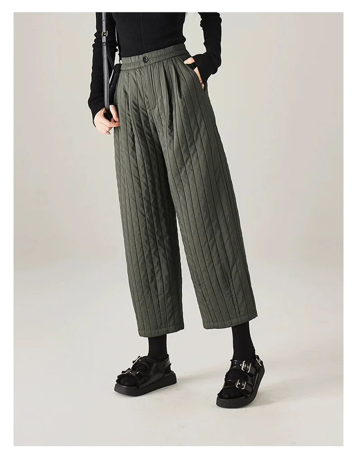 Daria Quilted Wide-Leg Pants