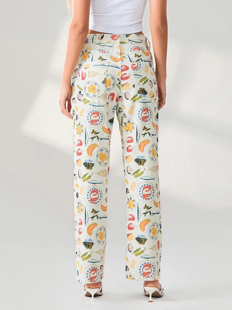 Sorella Market Print Straight-Leg Jeans