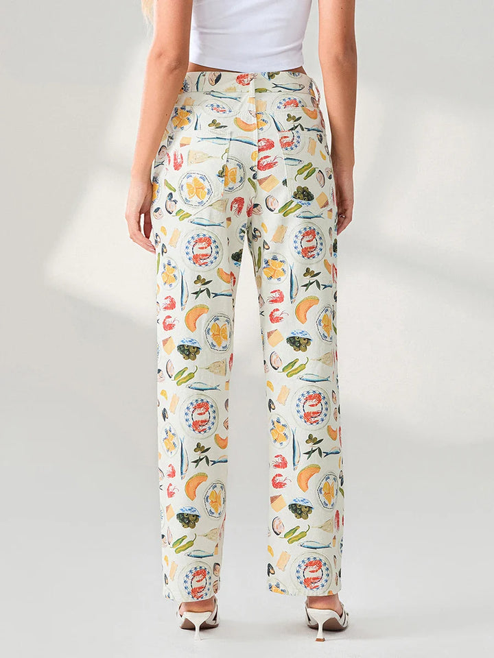 Sorella Market Print Straight-Leg Jeans