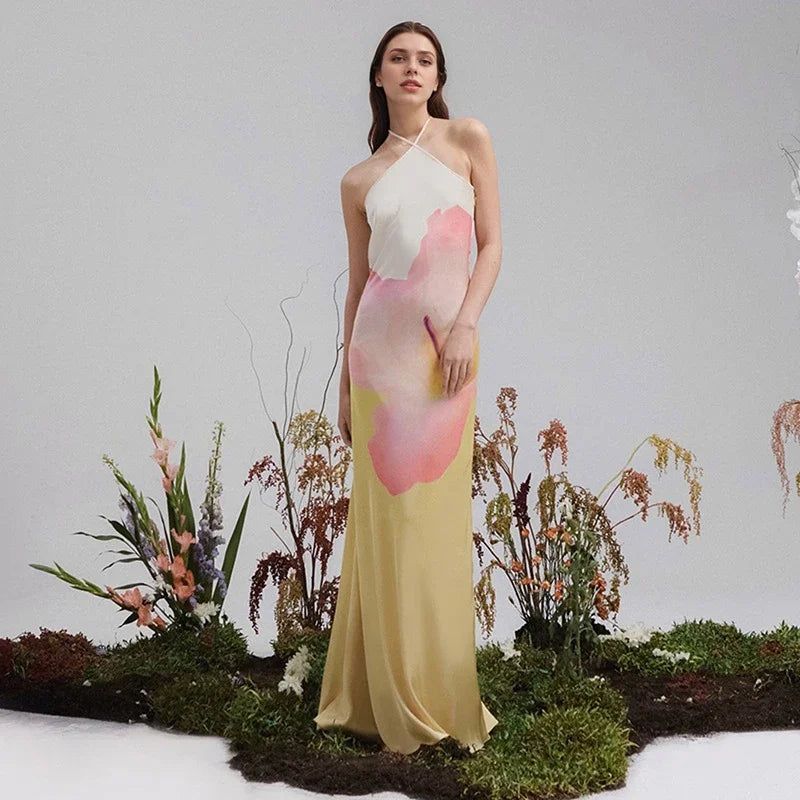 Hannah Floral One-Shoulder Maxi Dress
