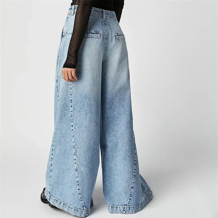 Vesper Pleated Wide-Lise Jeans
