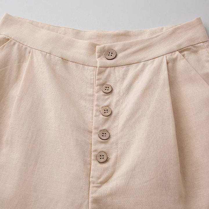 Solène Cotton Wide-Leg Everyday Pants