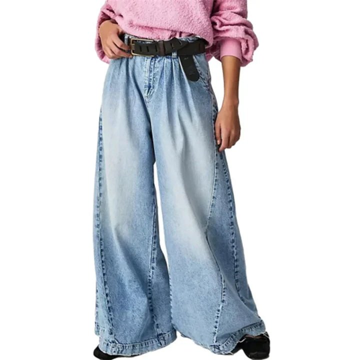 Vesper Pleated Wide-Lise Jeans