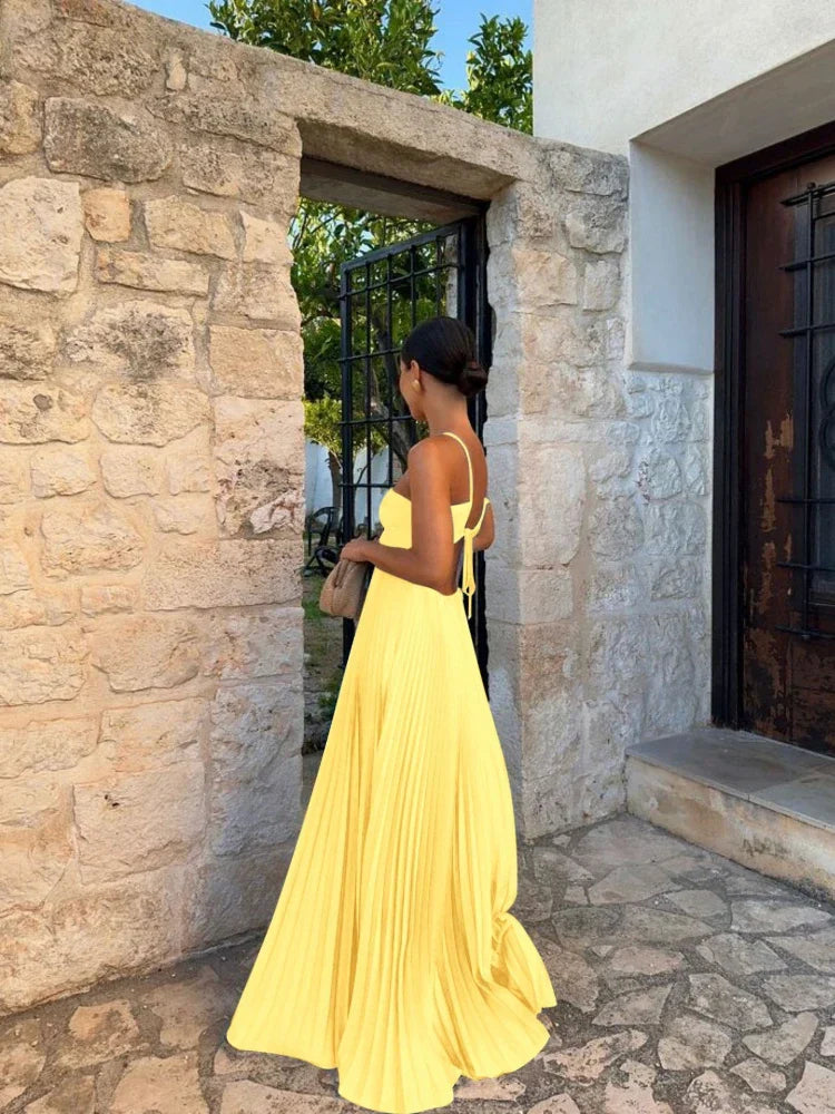 Irene Pleated Maxi Dress