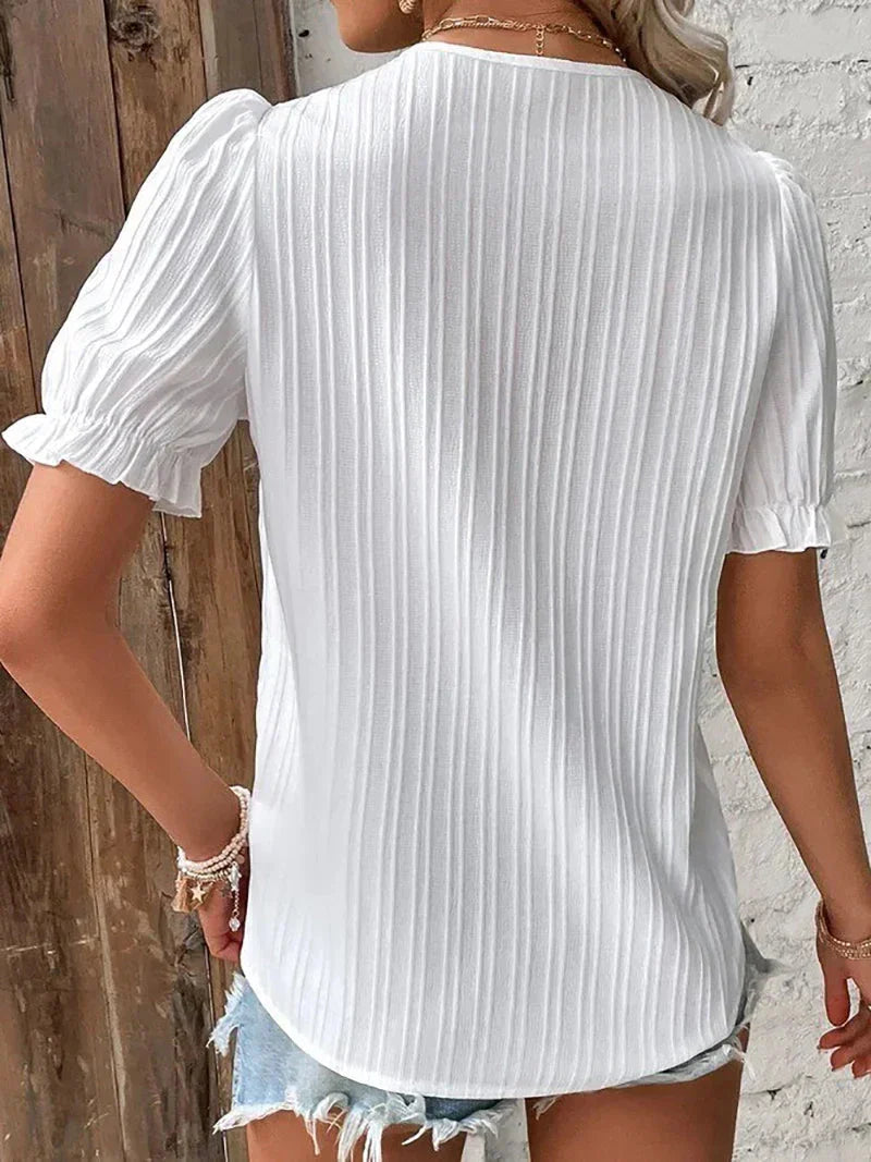 Bea Lace Detail Puff Sleeve Blouse