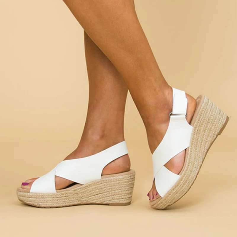 Selene Cross-Strap Wedge Sandal
