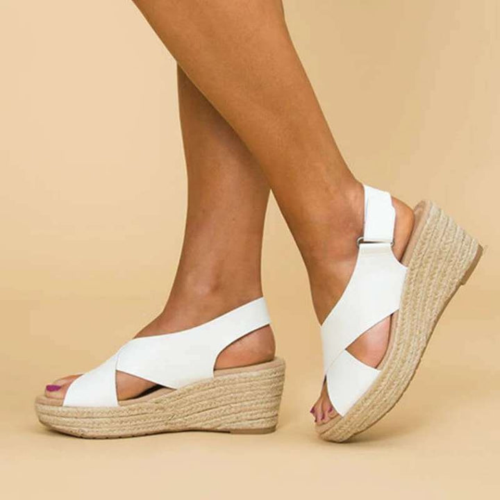 Selene Cross-Strap Wedge Sandal