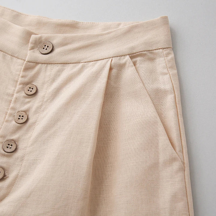 Solène Cotton Wide-Leg Everyday Pants