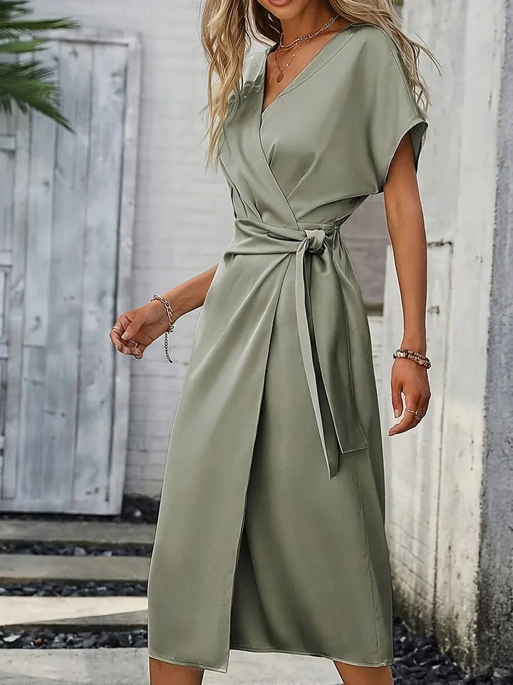 Maricar Wrap Detail Midi Dress