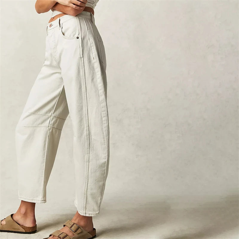 Everly Barrel-Leg Denim Jeans