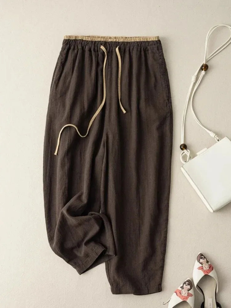 Chambray Linen Tapered Pants