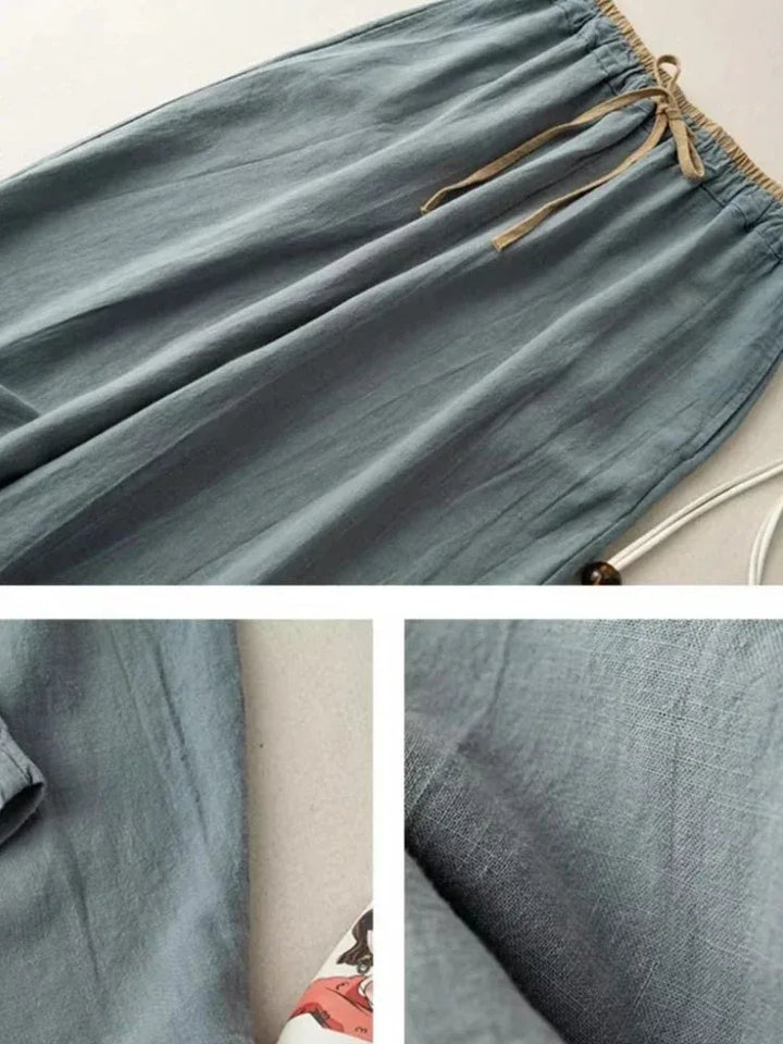 Chambray Linen Tapered Pants