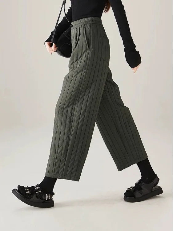 Daria Quilted Wide-Leg Pants